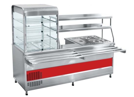 Прилавок-витрина холодильный мармитный ПВХМ-70КМУ