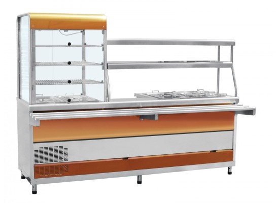 Прилавок-витрина холодильный мармитный ПВХМ-70КМУ цвет 